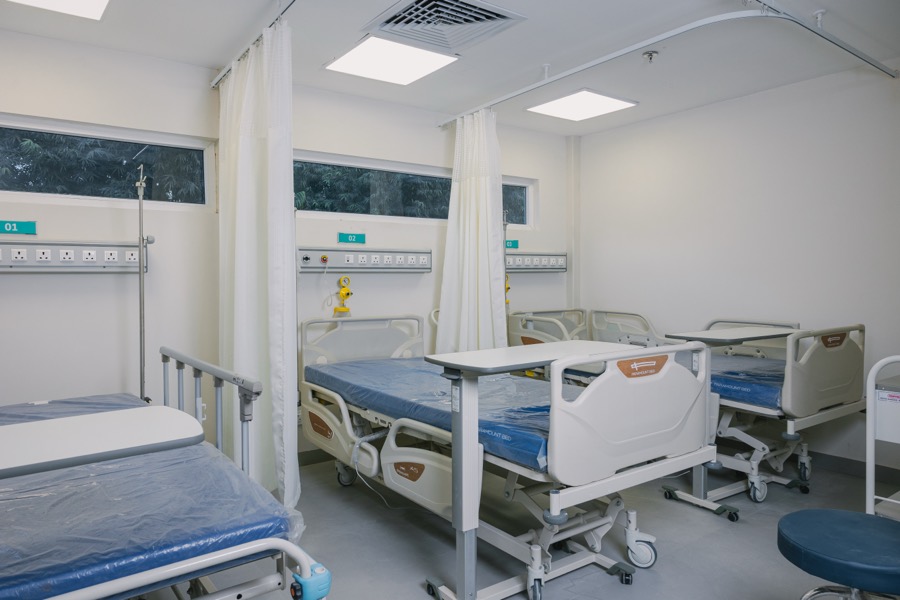 In-patient ward with hospital beds